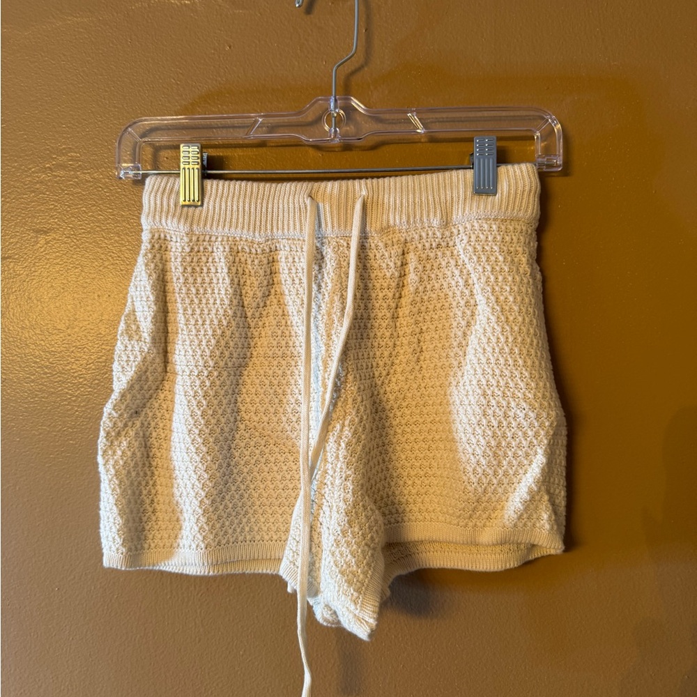 Cream Knit Women's Shorts